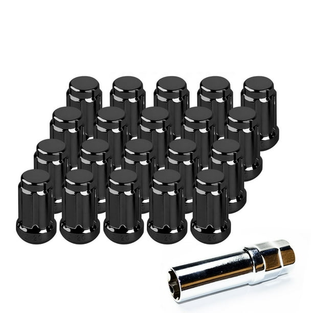 20 Pcs Black Open End M12 x 1.5MM Tuner Wheel Long Lug Nuts Kit For Honda Acura 20 Pcs Black Open End M12 x 1.5MM Tuner Wheel Long Lug Nuts Kit For Honda Acura